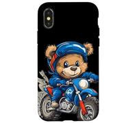 Cavalca selvaggiamente con questo costume da orsacchiotto da motocross Custodia per iPhone X/XS
