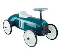 Cavalcabile Auto da Corsa Vintage Blu Petrolio in Metallo Bambini dai 18 Mesi