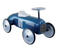 Vilac - Porta auto vintage - Blu - Giocattolo per bambini o decorazione domestica - Volante direzionale - In metallo chic - Da 18 mesi