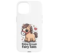 Cavalcando attraverso le fiabe carino Kawaii Pony Custodia per iPhone 15