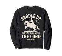 Cavalcando con Il Signore Romani 6:4 Christian Cowboy Felpa