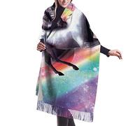 Cavalcando L'Unicorno Arcobaleno Sciarpa Con Nappe Classiche Sciarpa Leggero Da Donna Elegante Scialle Moda Invernale Sciarpe Scialle