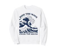 Cavalcare l'onda Chase The Break Surf Ocean Beach Surfer Art Felpa