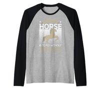 Cavalcare Un Cavallo è Volare Senza Ali Equitazione Maglia con Maniche Raglan