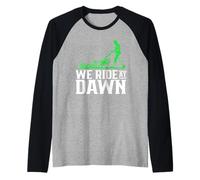 Cavalchiamo All'alba Prato Falciatrice Erba Falciatura Maglia con Maniche Raglan