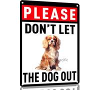 Cavalier King Charles "Non Lasciare Uscire Il Cane" Segno Di Latta Retrò Targa In Metallo Vintage Targa Achtung Per Club Giardino Regalo 20X30 Cm