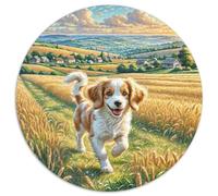 Cavalier King Charles Spaniel 1000 Pezzi Jigsaw Puzzle Giochi Educativi Relief Dello Stress Pet Dog Jigsaw Circolare Gioco Di Sfida Unica Per Adulti E Bambini 1000pcs (67.5x67.5cm)