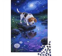 Cavalier King Charles Spaniel 1000 Puzzle Con Foto Puzzle in Legno Creek Firefly Regali Di Natale Puzzle Paesaggio Sfida Per Adulti Regalo Per Lui E Per Lei +14 Anni 1000pcs (75x50cm)