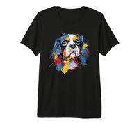 Cavalier King Charles Spaniel Amante Colorato Arte Cane Uomini Maglietta Premium