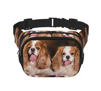 Cavalier King Charles Spaniel Bianco Marrone Cani, Marsupio quadrato a doppio strato, borsa da viaggio, marsupio casual