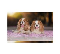 Cavalier King Charles Spaniel, cani bianchi e marroni, Puzzle da 1000 pezzi, puzzle in legno per tutta la famiglia, decorazione da parete per adulti e ragazzi