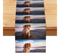Cavalier King Charles Spaniel Coast Pets Cani, Runner da tavolo, Runner da tavolo in lino sintetico per casa, feste, sala da pranzo, 33x183 cm