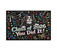 Cavalier King Charles Spaniel Congrats puzzle per adulti 1000 pezzi, puzzle stampati in legno strano laurea, decorazioni per feste per l'intrattenimento domestico
