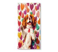 Cavalier King Charles Spaniel Copertura per porta decorativa 91 x 182 cm, San Valentino carino cuore da appendere per porta d'ingresso, per interni ed esterni, portico per cani, sfondo, forniture