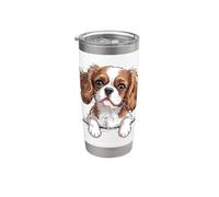 Cavalier King Charles Spaniel - Cucciolo di cane tascabile divertente Bicchiere termico in acciaio inox doppia parete