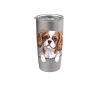 Cavalier King Charles Spaniel - Cucciolo di cane tascabile divertente Bicchiere termico in acciaio inox doppia parete