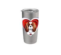 Cavalier King Charles Spaniel cuore carino amante dei cani o proprietario Bicchiere termico in acciaio inox doppia parete