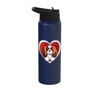 Cavalier King Charles Spaniel cuore carino amante dei cani o proprietario Stainless Steel Insulated Water Bottle