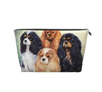 Cavalier King Charles Spaniel dorato nero, Borsa da toilette Borsa per trucco Borsa per cosmetici Borsa da toilette da viaggio portatile