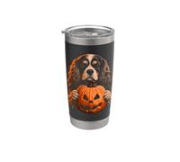 Cavalier King Charles Spaniel Halloween Cane Jack O Lanterna Bicchiere termico in acciaio inox doppia parete