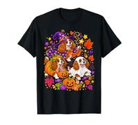 Cavalier King Charles Spaniel Halloween Witch Ghost Pumpkin Maglietta