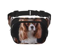 Cavalier King Charles Spaniel madre con cuccioli, Marsupio quadrato a doppio strato, borsa da viaggio, marsupio casual
