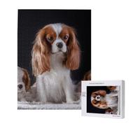 Cavalier King Charles Spaniel madre con cuccioli,Puzzle in legno da 500 pezzi per adulti e adolescenti