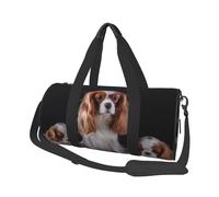 Cavalier King Charles Spaniel Madre con i cuccioli, Borsone da viaggio di grande capacità Borsa rotonda Borsa da viaggio sportiva Borsa da viaggio Borsa da fitness
