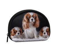 Cavalier King Charles Spaniel Mutter mit Jungen, kleine Aufbewahrungstasche für Make-up-Damenbinden, Kosmetik-Geldbörse für Damen