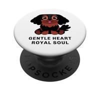 Cavalier King Charles Spaniel nero e marrone chiaro PopSockets PopGrip Adesivo