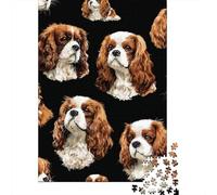 Cavalier King Charles Spaniel Pattern Puzzle Impossibili 1000Pcs Decorazione Per La Casa. Giochi Rilassamento E Intelligence Per Adulti E Bambini Da 12 Anni 38x26cm/1000pcs