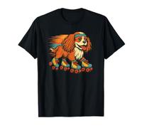 Cavalier King Charles Spaniel Pattinaggio a rotelle Retro Vintage Maglietta