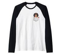 Cavalier King Charles Spaniel Pocket Puppy Lover, Simpatico Cane Maglia con Maniche Raglan