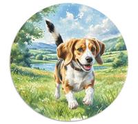 Cavalier King Charles Spaniel Puzzle Rotondo 1000 Pezzi Puzzle Pet Dog Jigsaw Puzzle Adulti Giocattolo Puzzle Antistress Idea Regalo Per Lei O Lui Rotonda 1000pcs (67.5x67.5cm)