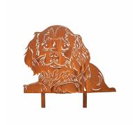 Cavalier King Charles Spaniel ruggine decorazione cane statua ruggine giardin...