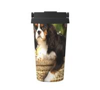 Cavalier King Charles Spaniel,Tazza da caffè da 500 ml, bottiglia d'acqua in acciaio inossidabile isolata, tazza da caffè portatile