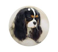 Cavalier King Charles Spaniel Tri Decorazione Natale Souvenirs Con Nastro Dorato Ornamento Decorazioni Per Esterni Domestico Commerciale 7.3Cm