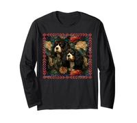 Cavalier King Charles Vintage Floreale Maglia a Manica