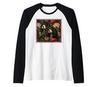 Cavalier King Charles Vintage Floreale Maglia con Maniche Raglan