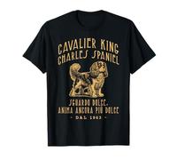 CAVALIER KING SPANIEL CANE DESIGN STILE VINTAGE Maglietta