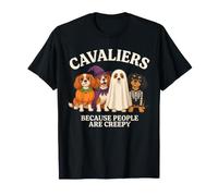 Cavalier perché Le Persone Sono raccapriccianti e Divertenti Cani di Halloween Maglietta