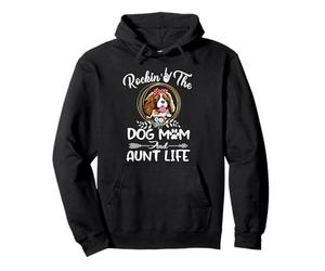 Cavalier Rocking The Dog Mom And Aunt Life Mothers Day Felpa con Cappuccio