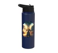 Cavaliere con una lancia nel riflesso dell'acqua Stainless Steel Insulated Water Bottle