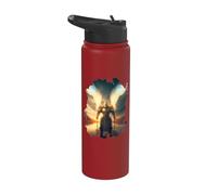 Cavaliere con una lancia nel riflesso dell'acqua Stainless Steel Insulated Water Bottle