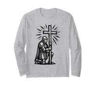 Cavaliere Cristiano con la Santa Croce di Gesù Cristo Maglia a Manica