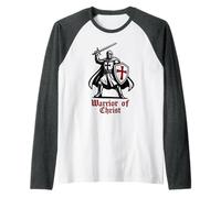 Cavaliere Crociato: Guerriero di Cristo - Templare Cattolico Maglia con Maniche Raglan