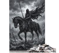Cavaliere del campo di battaglia Puzzle 1000 Pezzi, Gioco Puzzle | Stile olio drammatico, Ritratto di armatura eroica, Regalo, Sfida, Arte fantasy medievale, Motivo Decorativo, 14+, 70x50cm.
