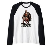 Cavaliere del Tempio Cattolico: Deus Vult Maglia con Maniche Raglan