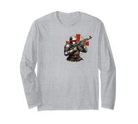 Cavaliere del Tempio Crociato Deus Vult Moderno Maglia a Manica