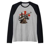 Cavaliere del Tempio Crociato Deus Vult Moderno Maglia con Maniche Raglan